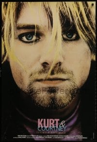 9w728 KURT & COURTNEY heavy stock 1sh 1998 grunge music, great super close portrait of Cobain!