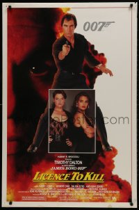 9w740 LICENCE TO KILL 1sh 1989 Timothy Dalton as James Bond, sexy Carey Lowell & Talisa Soto!