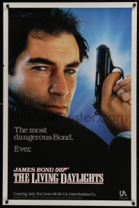 9w745 LIVING DAYLIGHTS teaser 1sh 1987 Timothy Dalton as the most dangerous James Bond ever!