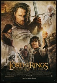 9w746 LORD OF THE RINGS: THE RETURN OF THE KING advance 1sh 2003 Jackson, cast montage!