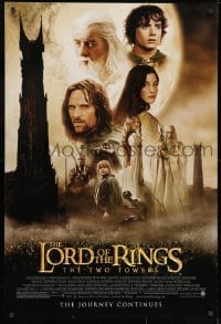 9w747 LORD OF THE RINGS: THE TWO TOWERS DS 1sh 2002 Peter Jackson epic, montage of cast!