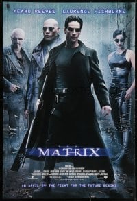 9w765 MATRIX advance DS 1sh 1999 Keanu Reeves, Carrie-Anne Moss, Laurence Fishburne, Wachowskis!