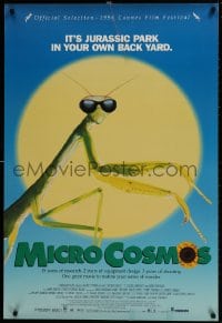 9w771 MICROCOSMOS DS 1sh 1996 great image of praying mantis in moonlight, insect documentary!