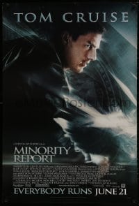 9w773 MINORITY REPORT style B advance DS 1sh 2002 Steven Spielberg, Tom Cruise, Colin Farrell