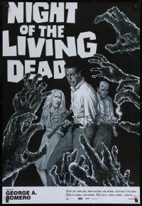 9w788 NIGHT OF THE LIVING DEAD 1sh R2017 Romero's restored zombies, different art by Sean Phillips!