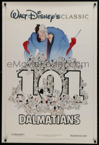 9w798 ONE HUNDRED & ONE DALMATIANS DS 1sh R1991 most classic Walt Disney canine family cartoon!