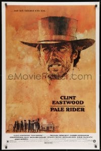 9w803 PALE RIDER 1sh 1985 great close-up artwork of cowboy Clint Eastwood by C. Michael Dudash!
