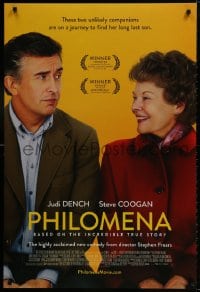 9w811 PHILOMENA DS 1sh 2013 image of Judi Dench in the title role & Steve Coogan!