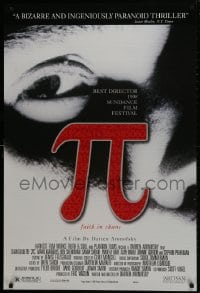 9w812 PI DS 1sh 1998 Darren Aronofsky sci-fi mathematician thriller, Sean Gullette!