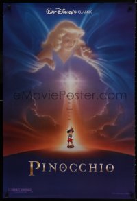 9w813 PINOCCHIO advance DS 1sh R1992 images from Disney classic fantasy cartoon!