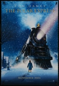 9w820 POLAR EXPRESS teaser DS 1sh 2004 Tom Hanks, Robert Zemeckis, art of train by D. Chiang