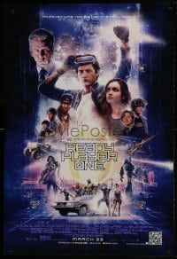 9w842 READY PLAYER ONE advance DS 1sh 2018 montage of stars, Steven Spielberg directed!