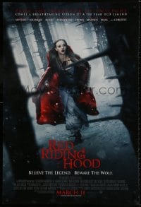 9w846 RED RIDING HOOD advance DS 1sh 2011 Amanda Seyfried, believe the legend, beware the wolf!