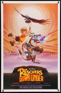 9w850 RESCUERS DOWN UNDER/PRINCE & THE PAUPER DS 1sh 1990 The Rescuers style, great image!