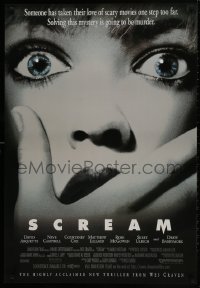 9w876 SCREAM 1sh 1996 directed by Wes Craven, David Arquette, Neve Campbell!