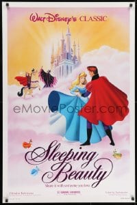 9w891 SLEEPING BEAUTY 1sh R1986 Walt Disney cartoon fairy tale fantasy classic!