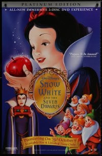 9w205 SNOW WHITE & THE SEVEN DWARFS 26x40 video poster R2001 Walt Disney cartoon fantasy classic!