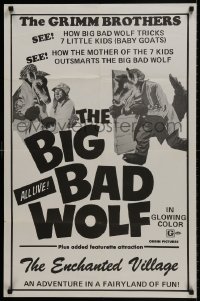 9w281 BIG BAD WOLF 23x35 special poster 1970s see how the mother of the 7 kids outsmarts him!