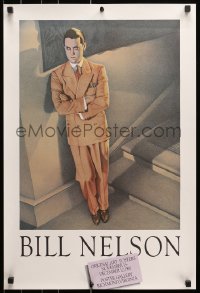 9w115 BILL NELSON 19x28 museum/art exhibition 1981 man leaning against a wall by the artist!