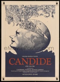 9w047 CANDIDE 22x31 stage poster 1982 operetta by Leonard Bernstein based on novella by Voltaire!