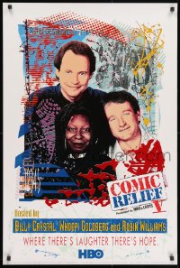 9w179 COMIC RELIEF V tv poster 1992 Billy Crystal, Whoopi Goldberg, Robin Williams, there's hope!