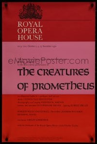 9w048 CREATURES OF PROMETHEUS 20x30 English stage poster 1970 opera by Ludwig van Beethoven!