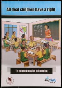 9w317 DEAF CHILD WORLDWIDE education style 17x24 special African poster 1990s education!