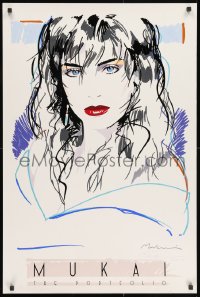 9w071 DENNIS MUKAI signed 24x36 art print 1990 by artist, sexy close-up, Blue Eyes: The Portfolio!