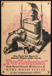 9w101 DER UNTERTAN 19x28 German advertising poster 1925 Heinrich Mann, art of man praying!