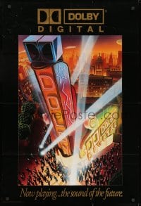 9w322 DOLBY DIGITAL DS 27x40 special poster 1995 surround sound, cool art of spotlights!