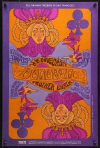 9w016 DONOVAN/H.P. LOVECRAFT/MOTHER EARTH 14x21 music poster 1967 cool Kouninos art!