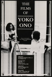 9w094 FILMS OF YOKO ONO 24x36 film festival poster 1991 great image of her and John Lennon!