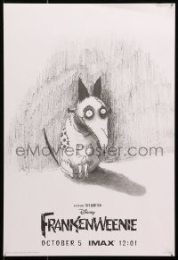9w218 FRANKENWEENIE IMAX mini poster 2012 Tim Burton, horror, cool sketch of wacky dog!