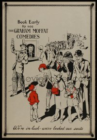9w049 GRAHAM MOFFAT COMEDIES 21x31 English stage poster 1910s artwork of theater line by Willis!