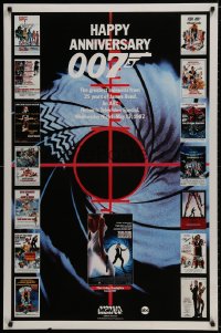 9w183 HAPPY ANNIVERSARY 007 tv poster 1987 25 years of James Bond, cool image of many 007 posters!