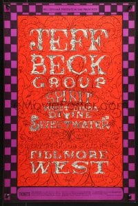 9w021 JEFF BECK GROUP 14x21 music poster 1968 great psychedelic art by Lee Conklin, 1st printing!