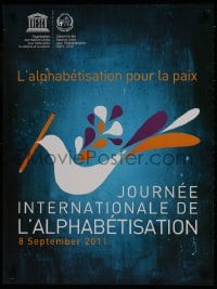 9w366 JOURNEE INTERNATIONALE DE L'ALPHABETISATION 24x32 French special poster 2011 dove w/pencil!
