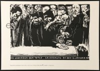 9w074 KATHE KOLLWITZ 17x24 German art print 1960s Die Lebenden Dem Toten, body of Karl Liebknecht!