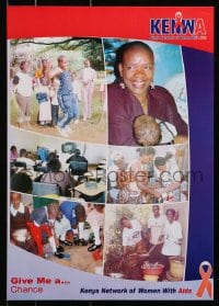 9w370 KENYA NETWORK OF WOMEN WITH AIDS 12x17 Kenyan poster 1980s HIV, help support them!