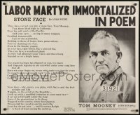 9w380 LABOR MARTYR IMMORTALIZED IN POEM 28x34 special poster 1934 Stone Face by Lola Ridge!