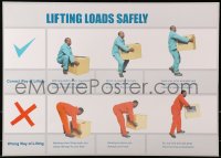 9w386 LIFTING LOADS SAFELY 17x23 African poster 1990s lift like the guy in blue, not guy in red!