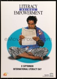 9w388 LITERACY BRINGS EMPOWERMENT 17x24 special poster 1990s UNESCO, International Literacy Day!