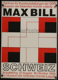 9w134 MAX BILL SCHWEIZ 22x31 East German museum/art exhibition 1988 art by Frank Neubauer!