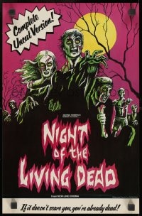 9w407 NIGHT OF THE LIVING DEAD 11x17 special poster R1978 George Romero zombie classic, New Line!