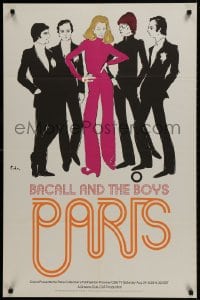 9w185 PARIS COLLECTION'S FALL FASHION PREVIEW tv poster 1968 Feitler & Seid art of Lauren Bacall!