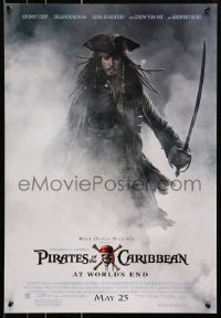 9w421 PIRATES OF THE CARIBBEAN: AT WORLD'S END 2-sided 19x27 special poster 2007 Johnny Depp & cast