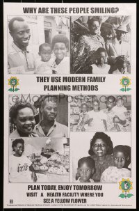 9w423 PLAN TODAY ENJOY TOMORROW 15x24 African poster 1980s images of several families!