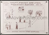 9w426 PROCESS OF VOTERS' REGISTRATION 17x24 Ethiopian special poster 2002 register to vote!