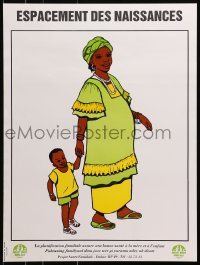 9w427 PROJET SANTE FAMILIALE 1 child style 18x24 Senegalese special poster 1990s family health!