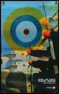 9w141 ROYAL AIR FORCE MUSEUM HENDON 25x40 English museum/art exhibition 1970s plane art by Michael Reid!